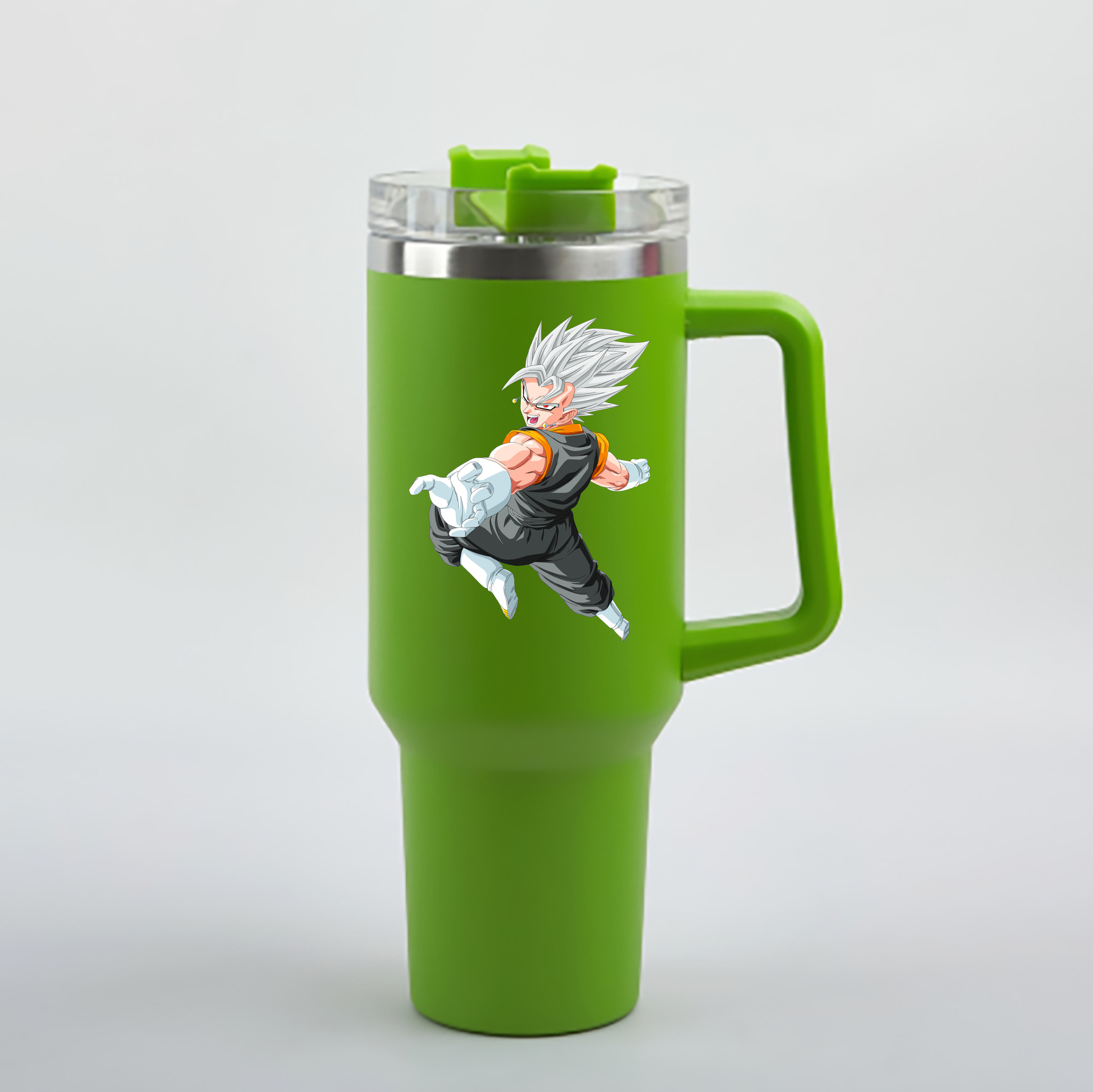 （画像用） ドラゴンボール ベジータ四世（Bejīta Yonsei）DRAGON BALL Vegeta IV 1200mL車用タンブラー - クリスタルステッカー（プラスチックストロー付き）